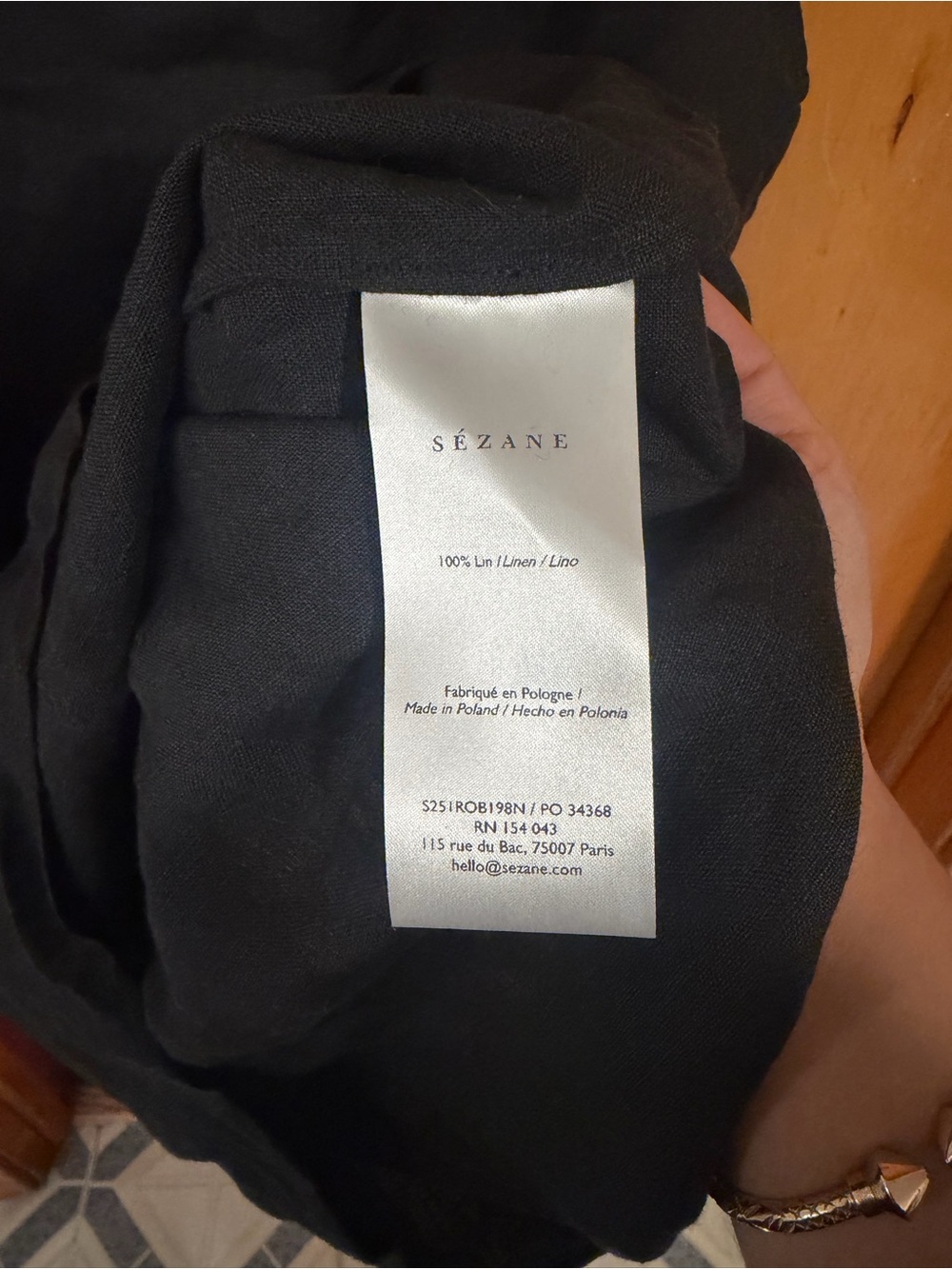 NWT Sezane Josiana Dress in Black - Picture 6 of 7